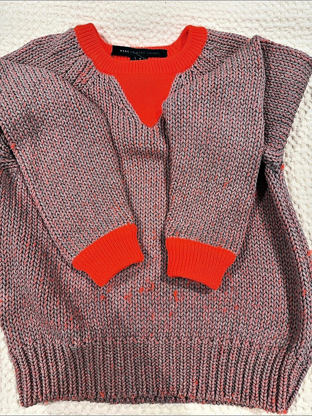 Marc by Marc Jacobs Gray & Red Knit Sweater - Picture 3 of 4